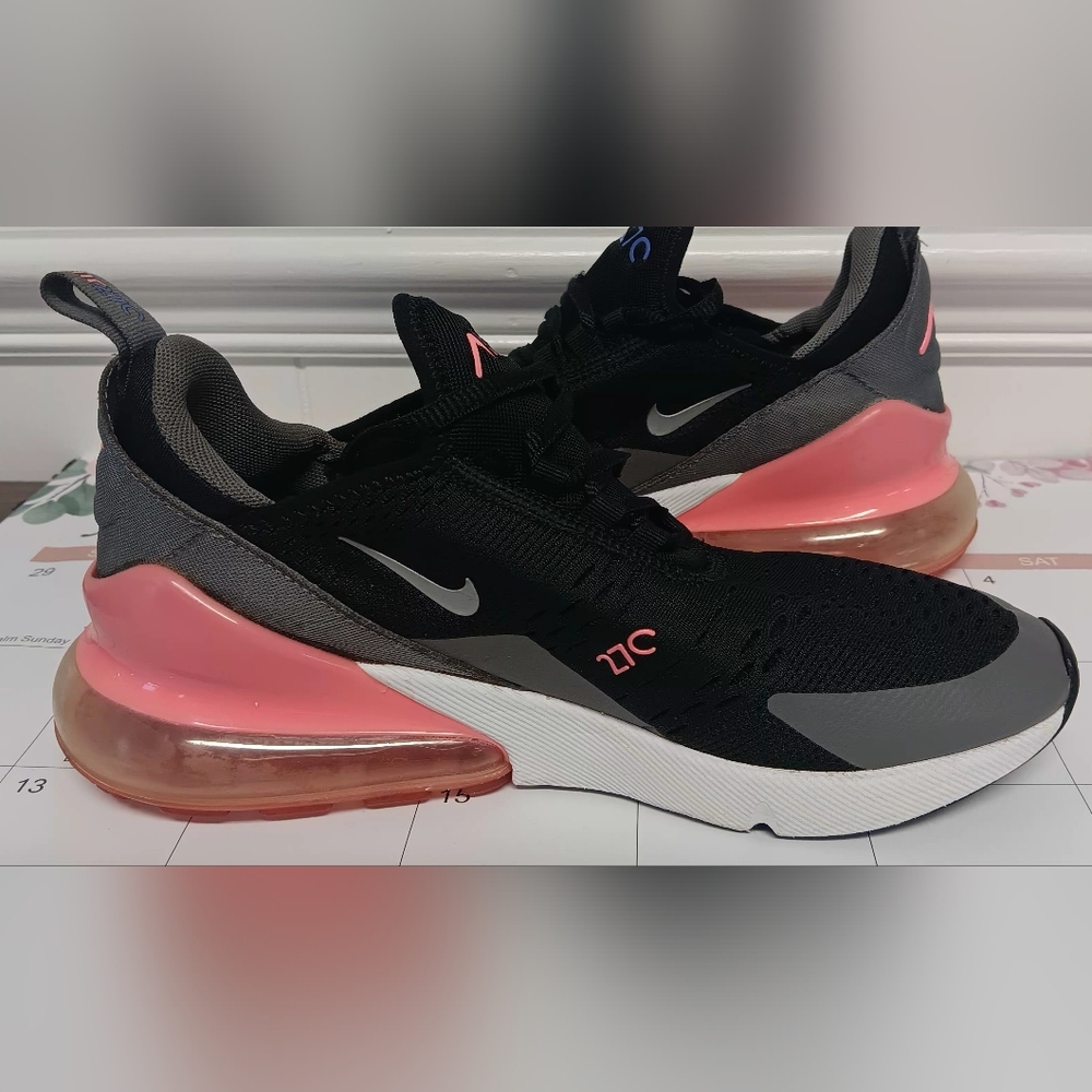 Nike Air Max 270 Black with Pink and Gray Accents - Picture 5 of 6